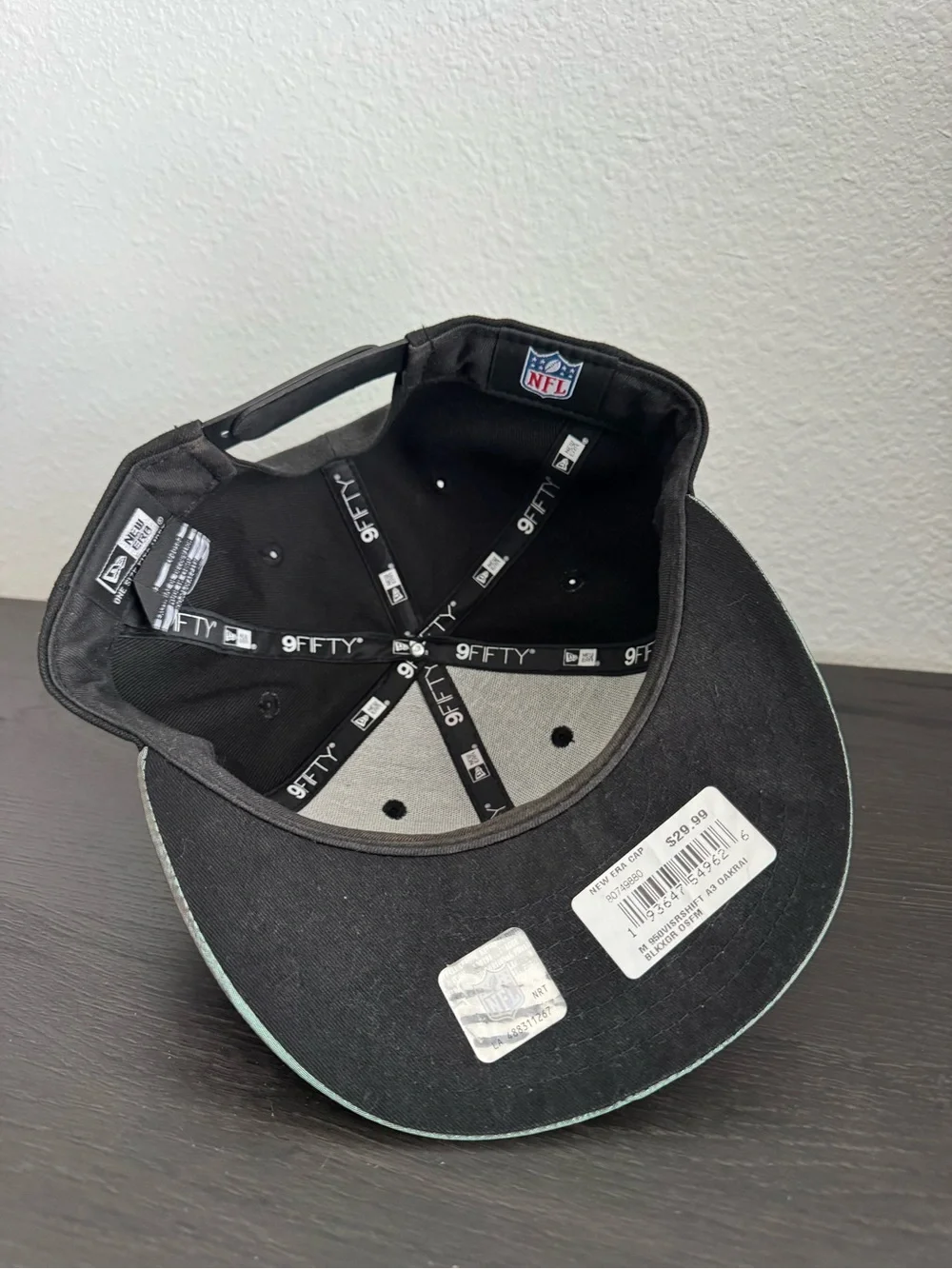 New Era Black & Olive Green Raiders Embroidered SnapBack